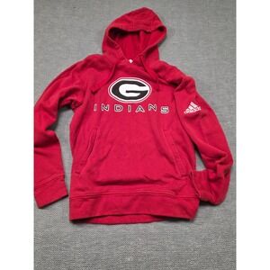 Adidas Indians Red Graphic Pullover Hoodie Sweatshirt Mens Small G Logo